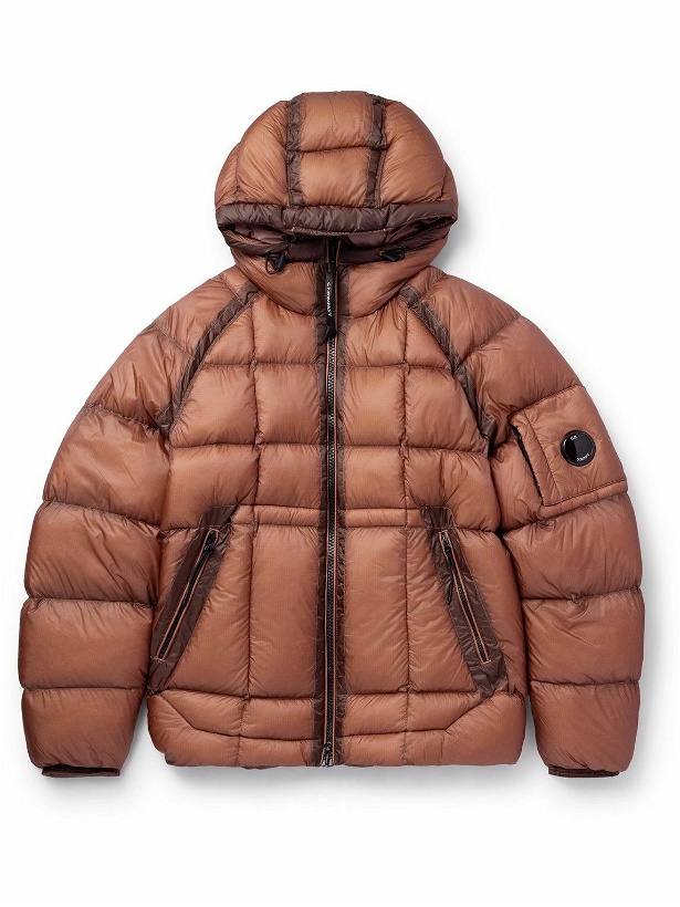 Photo: C.P. Company - Logo-Appliquéd Quilted D.D. Nylon-Ripstop Hooded Down Jacket - Brown