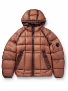 C.P. Company - Logo-Appliquéd Quilted D.D. Nylon-Ripstop Hooded Down Jacket - Brown
