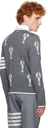 Thom Browne Gray Lobster 4-Bar Sweater