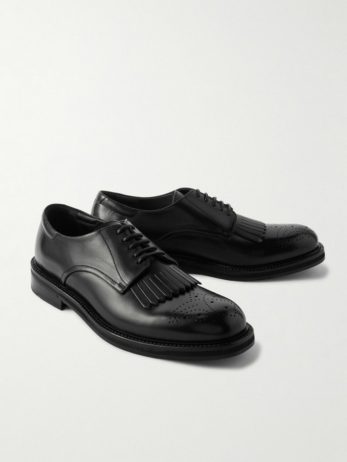 Canali - Fringed Leather Brogues - Black