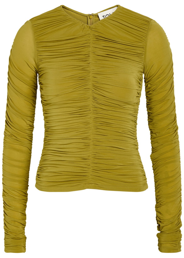 Photo: Tove Nevin Ruched Stretch-jersey top Green