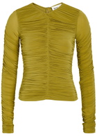 Tove Nevin Ruched Stretch-jersey top Green