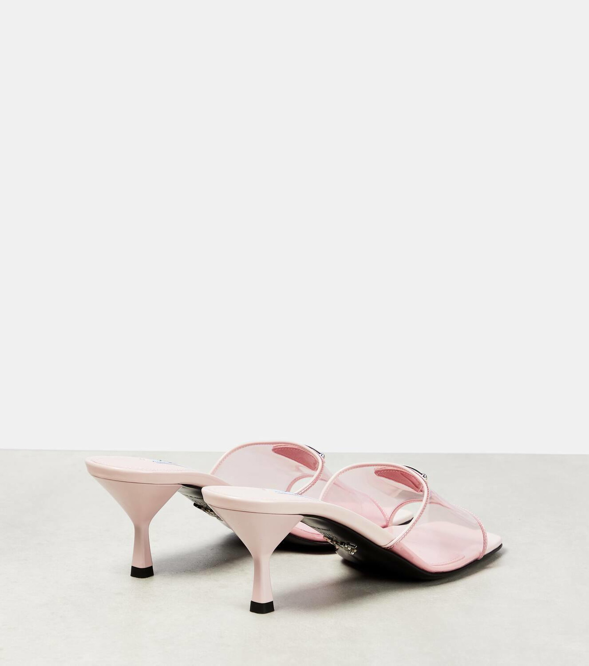 Prada Leather-trimmed PVC mules Prada