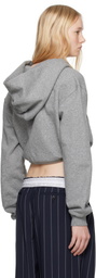 alexanderwang.t Gray Graphic Deconstructed Wrap Hoodie