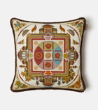 Etro Embroidered cotton cushion