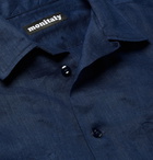 Monitaly - Camp-Collar Linen Shirt - Navy