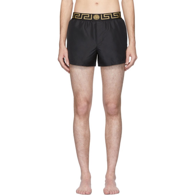 Photo: Versace Underwear Black and Grey Key Swim Shorts