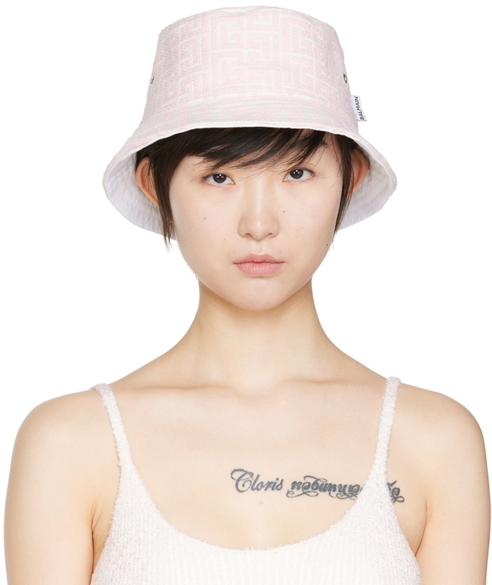 Balmain Reversible White & Black Monogram Bucket Hat Balmain display picture 1
