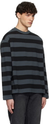 Uniform Bridge Gray & Black Striped Border T-Shirt