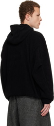 WOOYOUNGMI Black Ribbed Hoodie