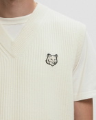 Maison Kitsune FOX HEAD WOOL RIBBED VEST White Men