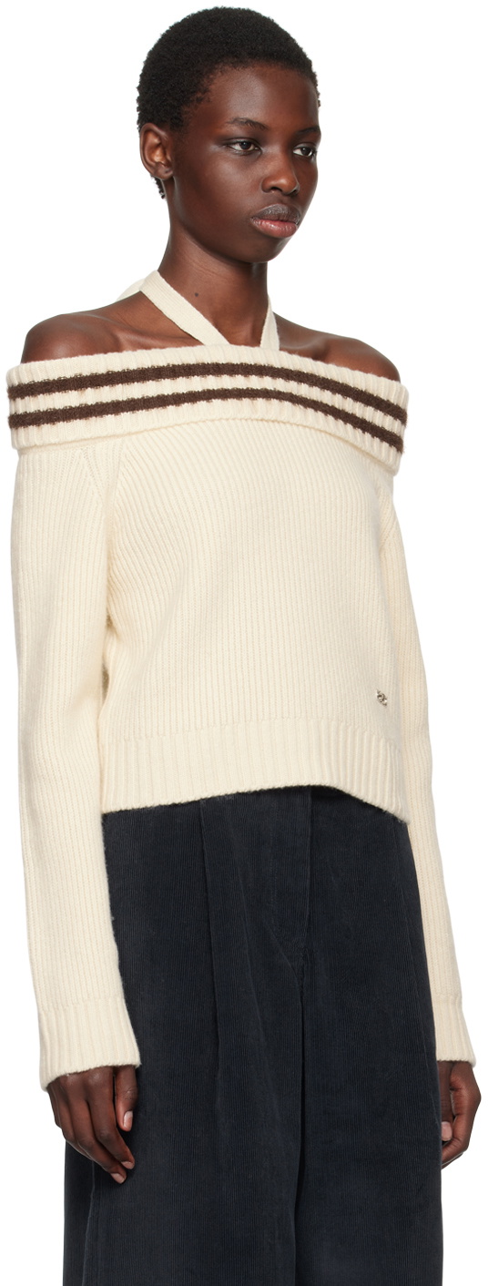 Kijun Beige Off-The-Shoulder Sweater