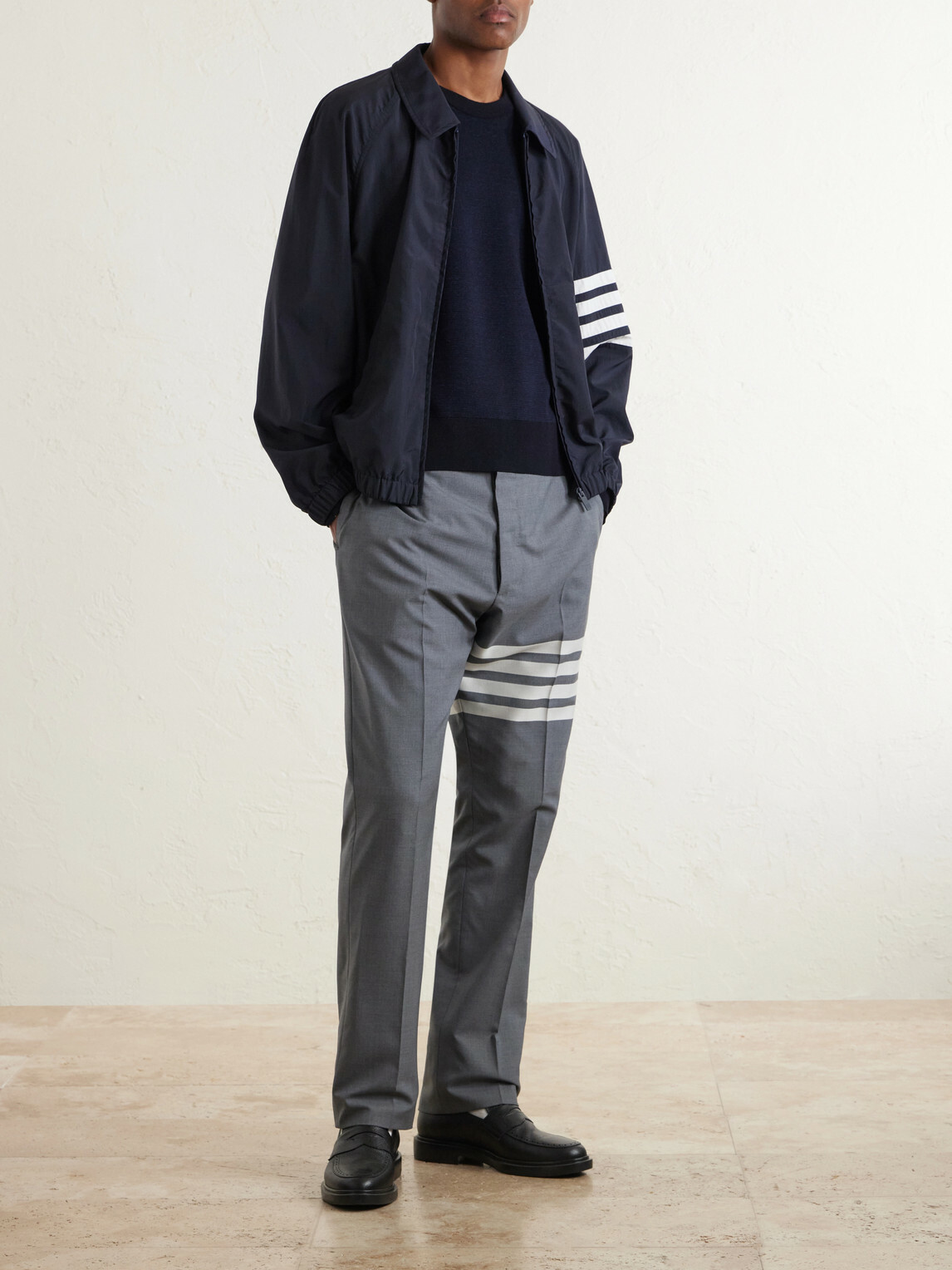 Thom Browne - Milano Stitch Wool, Linen and Cotton-Blend Sweater - Blue