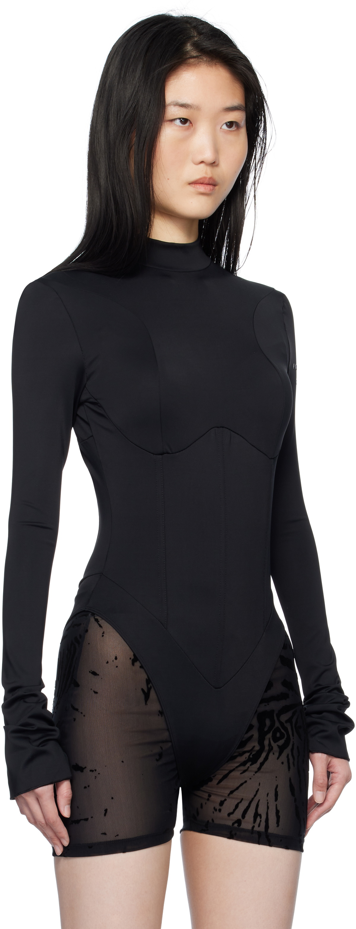 Poster Girl Black Cat Call Padded Bodysuit