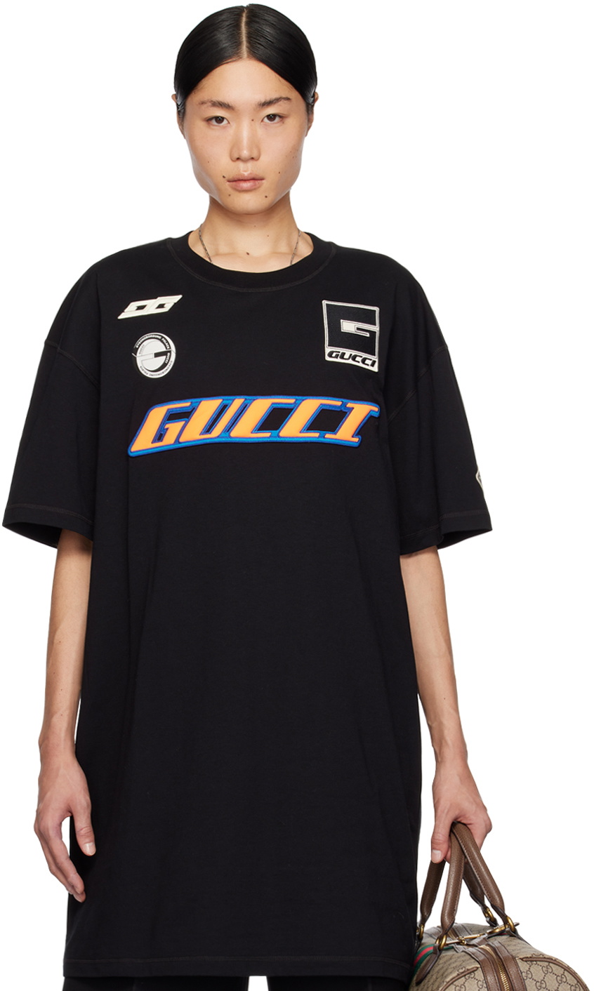 GUCCI★素敵！Striped Patch Cotton T Shirt GUCCI New 90s Cotton Jersey T-shirt Gucci