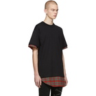 mastermind WORLD Black Tartan Layered T-Shirt