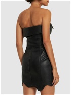 MOSCHINO - Leather Strapless Mini Dress W/ Zip