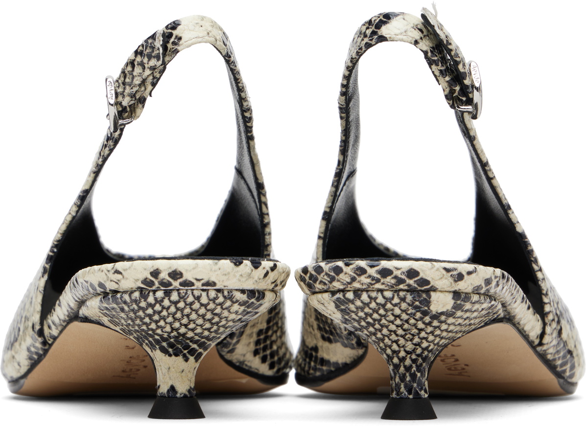 Aeyde Off-White & Black Camila Heels