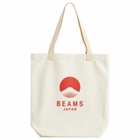 BEAMS JAPAN Tote in White/Red 
