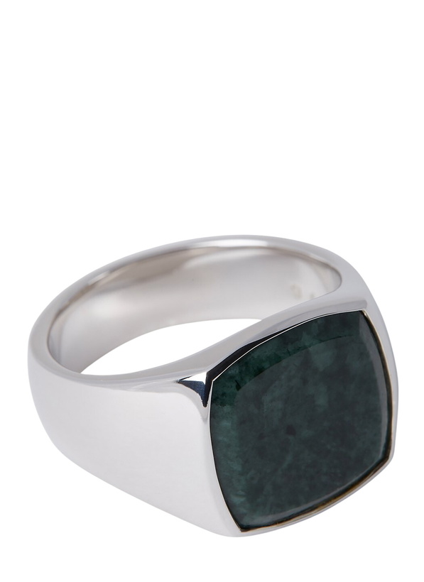 Photo: Tom Wood Cushion Green Marble Signet Ring