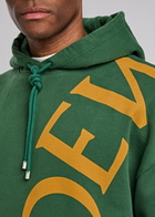 Loewe Logo-print Hooded Cotton Sweatshirt Dark Green