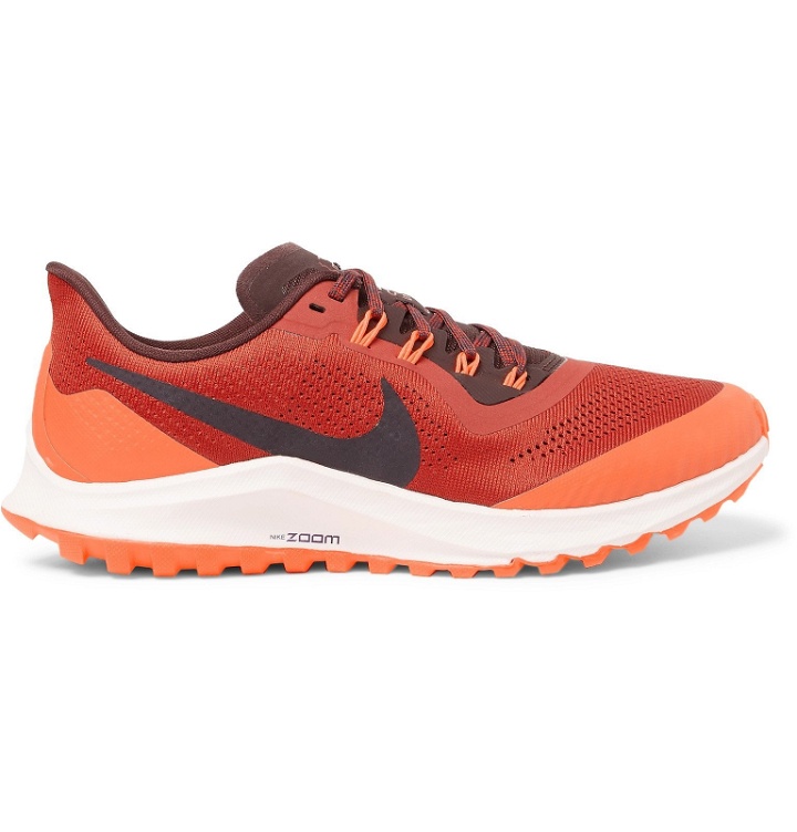 Photo: Nike Running - Air Zoom Pegasus 36 Trail Mesh Running Sneakers - Red
