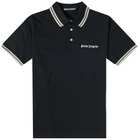 Palm Angels Men's Classic Polo Shirt in Black/White