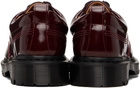 Dr. Martens Burgundy Lowell Lacquered Leather Moc Toe Derbys