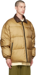 A. A. Spectrum Brown & Beige Biggie Reversible Down Jacket