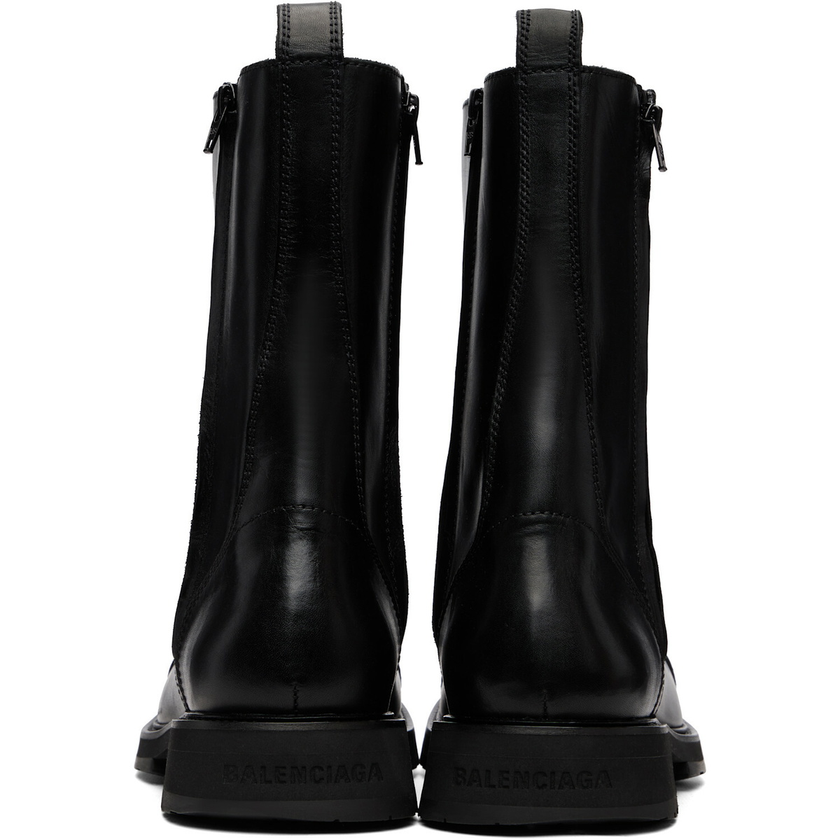Balenciaga Black Truck Laceup Boots