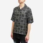 AMIRI Men's Charm Check Silk Vacation Shirt in Black