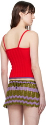 Edward Cuming Purple & Red Cable Tank Top