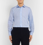 Kingsman - Turnbull & Asser Light-Blue Slim-Fit Cutaway-Collar Cotton-Poplin Shirt - Blue