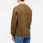 Maison Kitsuné Men's College Fox Printed Comfort Crew Sweat in Khaki