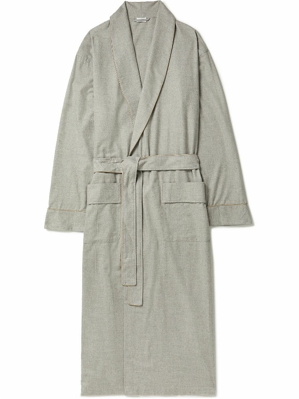 Photo: Zimmerli - Heritage Cotton and Wool-Blend Flannel Robe - Gray