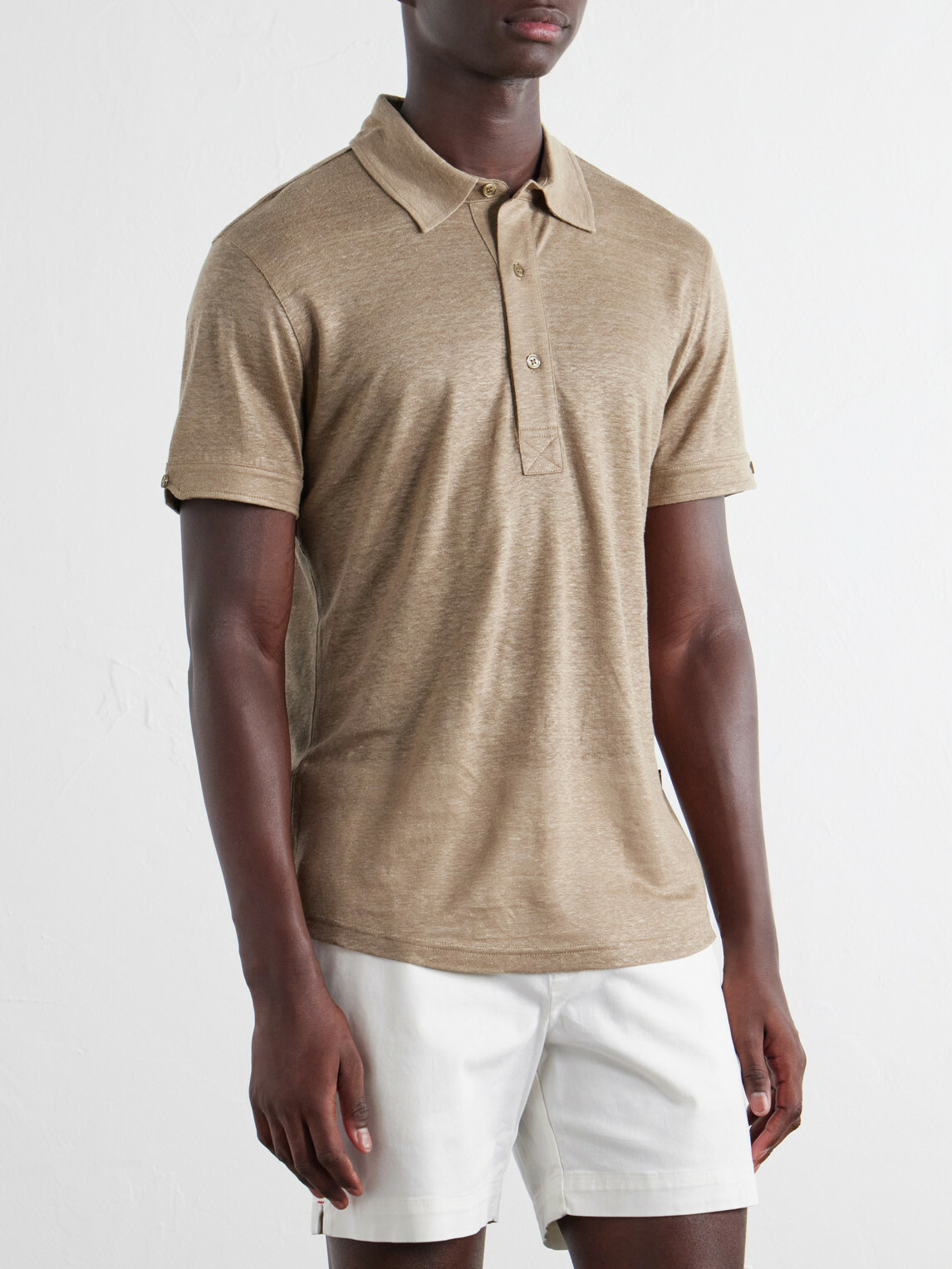 Orlebar Brown - Sebastian Linen-Jersey Polo Shirt - Brown
