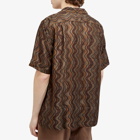 Dries Van Noten Men's Carltone Silk Vacation Shirt in Brown