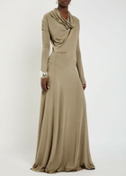 Tove Vevina Draped Stretch-jersey Maxi Dress Khaki