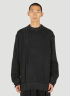 Drop Needle Knit Jumper in Black