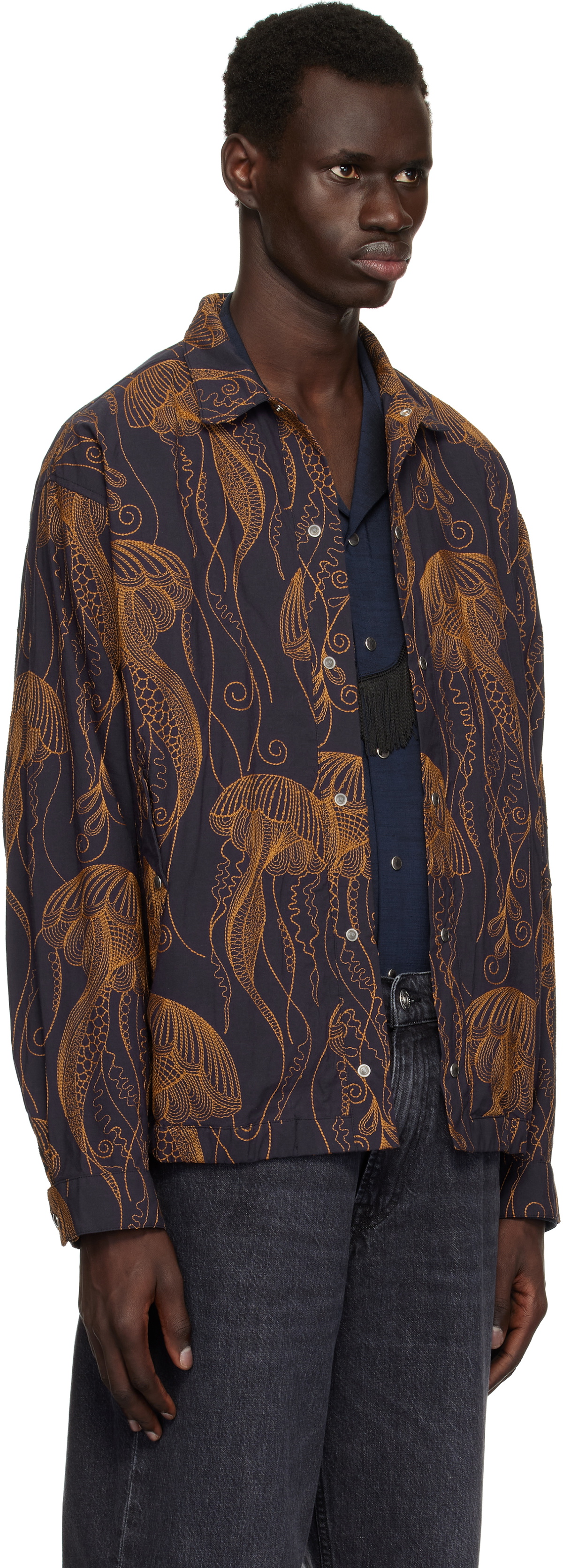 Toga Virilis Navy Embroidery Jacket