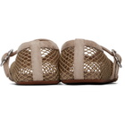 ALAÏA Gray Fishnet Suede Ballerina Flats