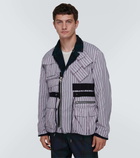 Sacai Pinstriped reversible wool jacket