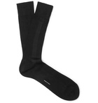 TOM FORD - Logo-Embroidered Ribbed Cotton Socks - Men - Black