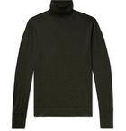 Officine Generale - Slim-Fit Merino Wool Rollneck Sweater - Men - Dark green