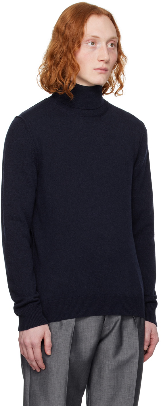 Maison Margiela Navy High-Neck Turtleneck Maison Margiela
