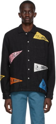 Bode SSENSE Exclusive Black Linen Pennant Shirt