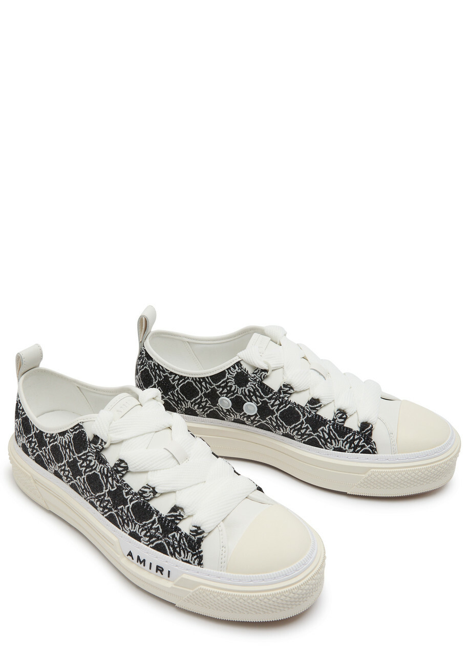 Amiri MA Quad Court Low Logo-jacquard Leather Sneakers Black