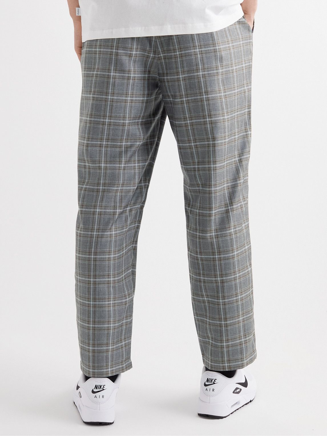 Noak slim fit cropped pants in gray grid check | ASOS