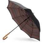 Paul Smith Black Multi Stripe Canopy Umbrella