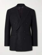 Saman Amel - Linen Double-Breasted Blazer - Black